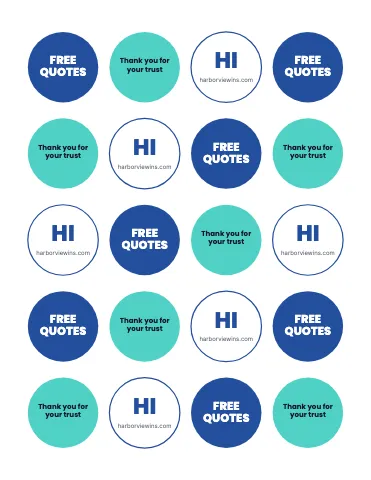 Insurance agency round stickers sticker sheet template