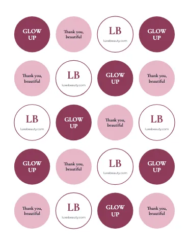 Salon & spa round stickers sticker sheet template