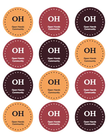 Nonprofit & charity stitched seals sticker sheet template