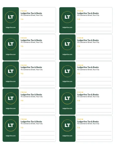 Accounting & tax shipping labels sticker sheet template