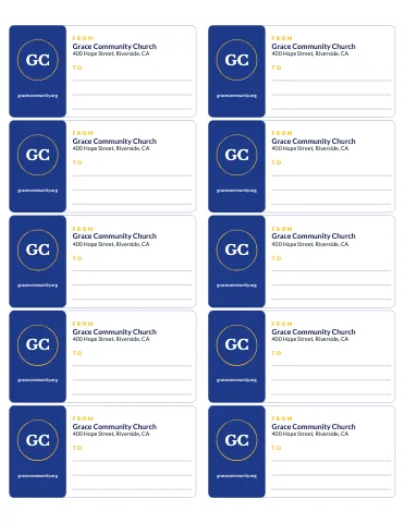 Church & community shipping labels sticker sheet template