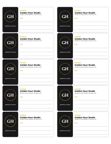 Photography & creative shipping labels sticker sheet template