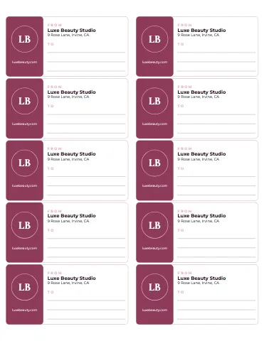 Salon & spa shipping labels sticker sheet template
