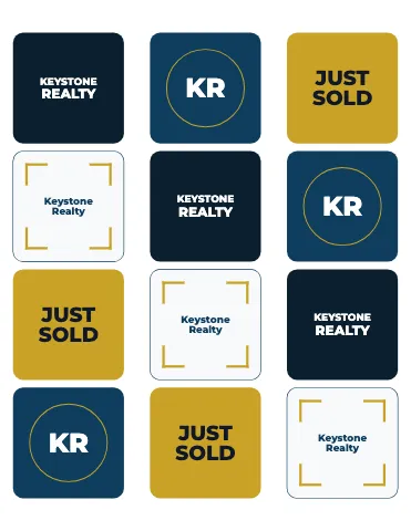 Real estate square mix sticker sheet template
