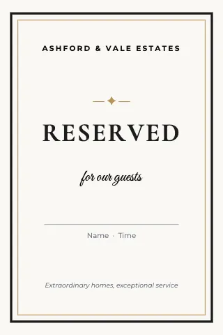 Luxury homes reserved table tent template