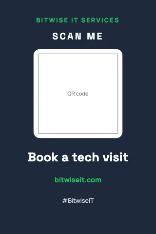 IT & tech services scan & connect table tent template