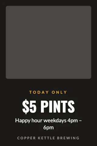 Brewery & bar photo offer table tent template