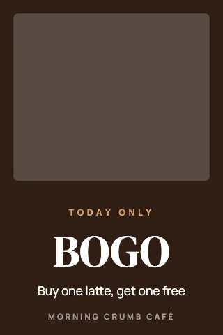 Café & bakery photo offer table tent template