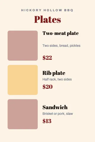 BBQ smokehouse featured trio table tent template
