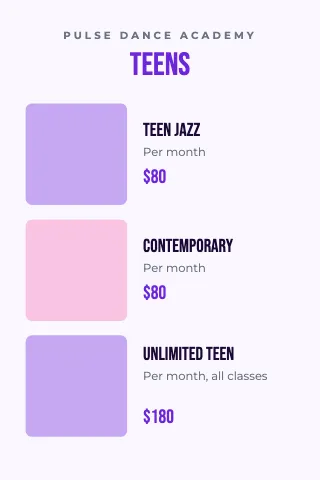 Dance studio featured trio table tent template
