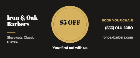 Barbershop offer centre tablecloth template