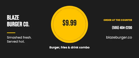Burger joint offer centre tablecloth template