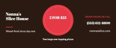 Pizzeria offer centre tablecloth template
