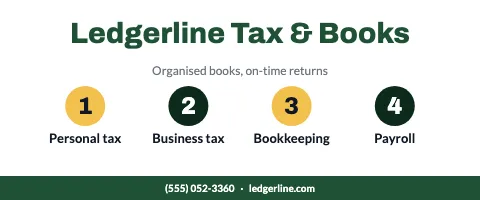 Accounting & tax service row tablecloth template