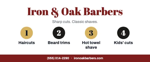 Barbershop service row tablecloth template