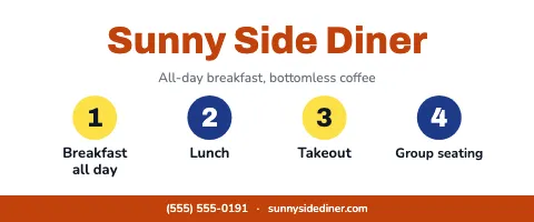 Breakfast diner service row tablecloth template
