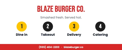 Burger joint service row tablecloth template