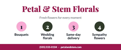 Florist service row tablecloth template