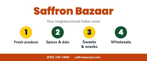 Indian grocery service row tablecloth template