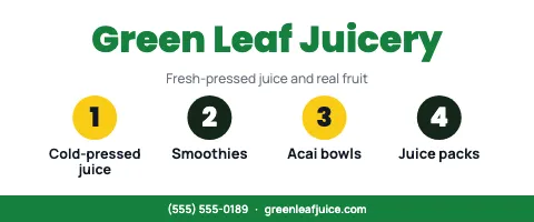 Juice & smoothie bar service row tablecloth template