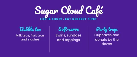 Desserts & boba service row tablecloth template
