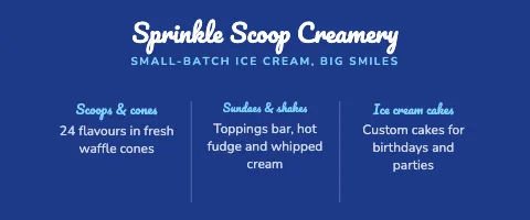 Ice cream shop service row tablecloth template