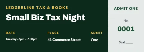Accounting & tax columns ticket template