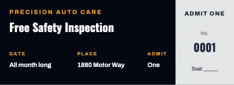Auto repair columns ticket template