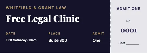 Law firm columns ticket template