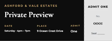 Luxury homes columns ticket template