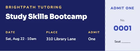 Tutoring columns ticket template