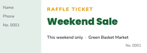Grocery & market raffle ticket template