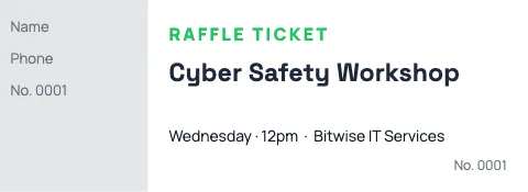 IT & tech services raffle ticket template