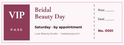 Salon & spa vip pass ticket template