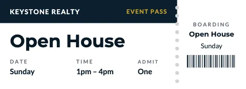 Real estate boarding pass ticket template
