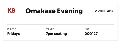 Sushi bar minimal mono ticket template
