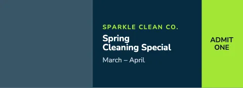 Cleaning services photo panel ticket template