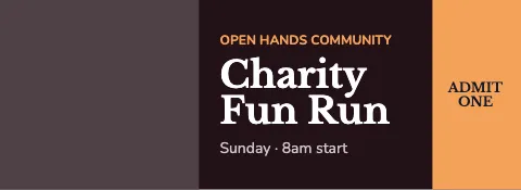 Nonprofit & charity photo panel ticket template