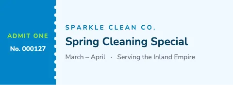 Cleaning services stub left ticket template