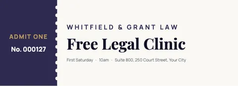 Law firm stub left ticket template