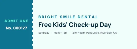 Medical & dental stub left ticket template