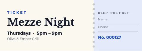 Mediterranean grill keep this half ticket template