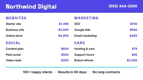 Tech & agency bright TV menu board template