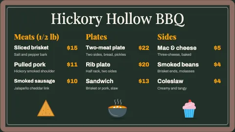 BBQ smokehouse chalkboard template