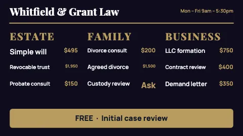 Law firm three columns TV menu board template