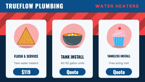 Plumbing & HVAC combo cards TV menu board template