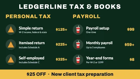 Accounting & tax icon list TV menu board template