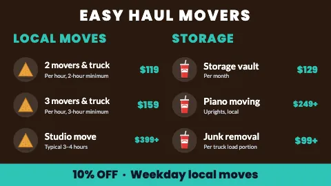 Moving company icon list TV menu board template