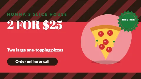 Pizzeria big promo TV menu board template