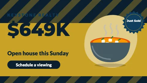 Real estate big promo TV menu board template
